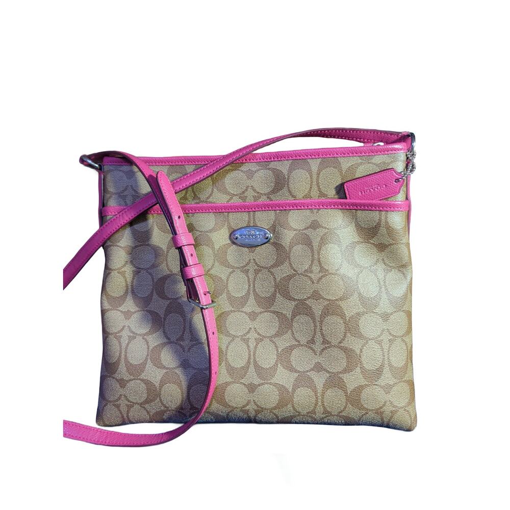 Coach Signature Crossbody File Tote F34938 PVC Leather